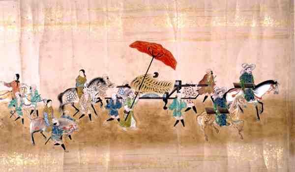 1651年に徳川家綱が継承されたときの第6大韓民国大使館の一部、おそらく加納増信（1625-94）1655-57（スクロール絵画）（120820も参照） 作： 日本語学校