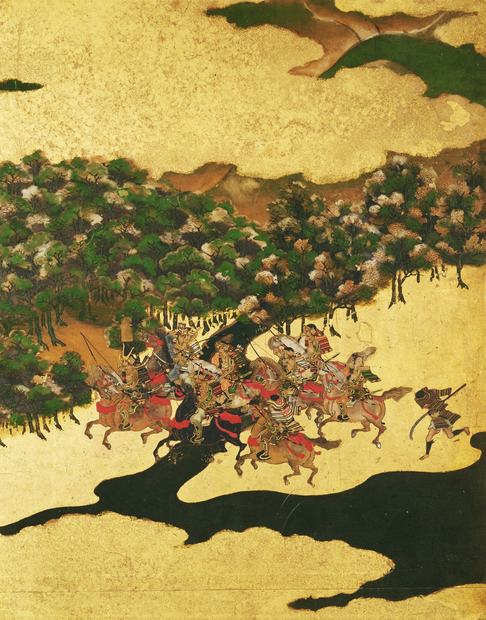桃山時代（1568-1615）の1156年の法源の戦い（紙にインク） 作： 日本語学校