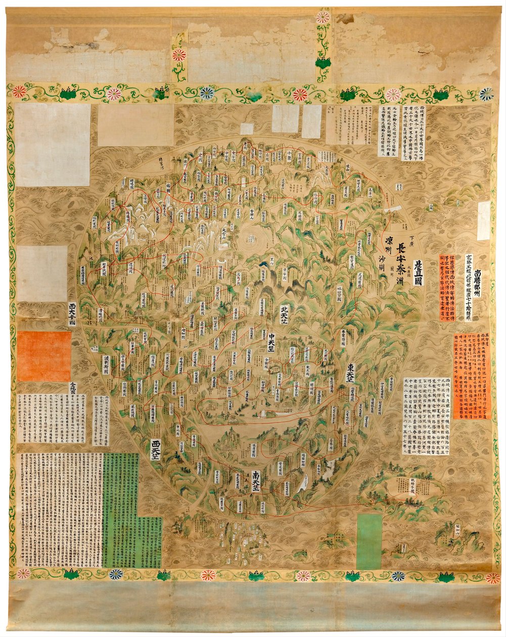 仏教の世界地図 - 18 世紀初頭の日本人学校の水彩画とインク - アデレード、南オーストラリア美術館、オーストラリア 作： 日本語学校
