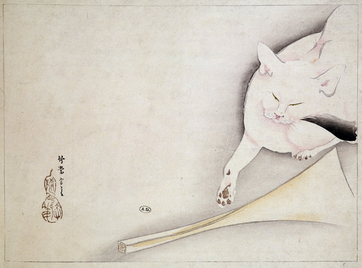 日本画「猫」 19世紀 作： 日本語学校