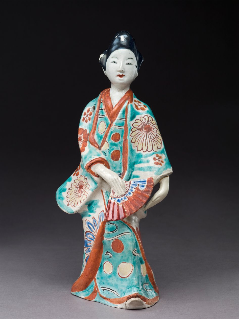 おそらく17世紀の踊る女性の姿（エナメルの上絵を施した土器） 作： 日本語学校
