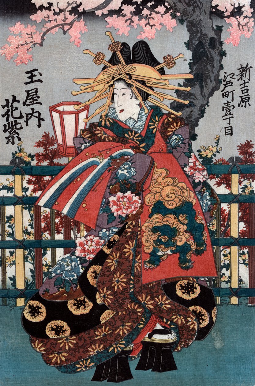 花魁道中三部作の左パネル