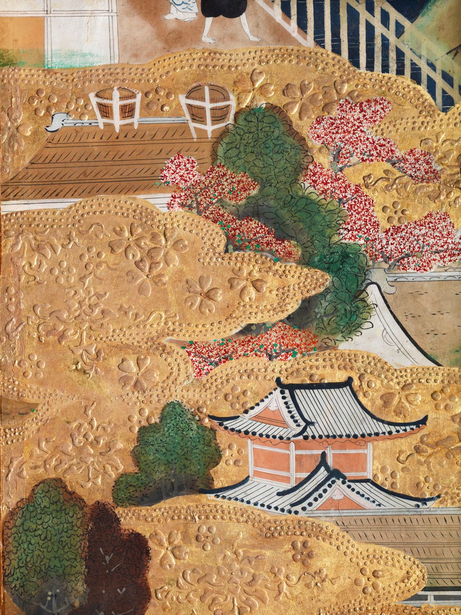 長一屏風 - 八曲一双屏風（絵画） 作： 日本語学校