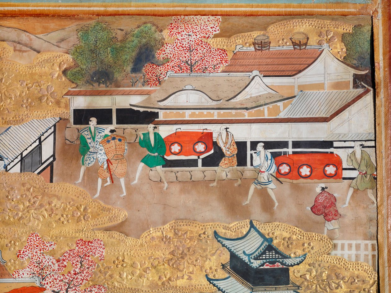 長一屏風 - 八曲一双屏風（絵画） 作： 日本語学校
