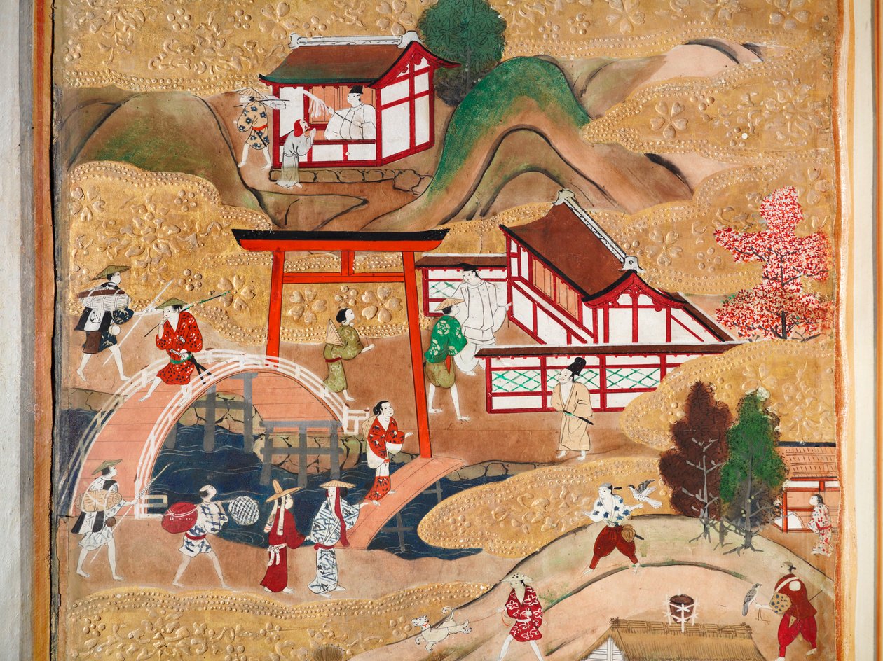 長一屏風 - 八曲一双屏風（絵画） 作： 日本語学校
