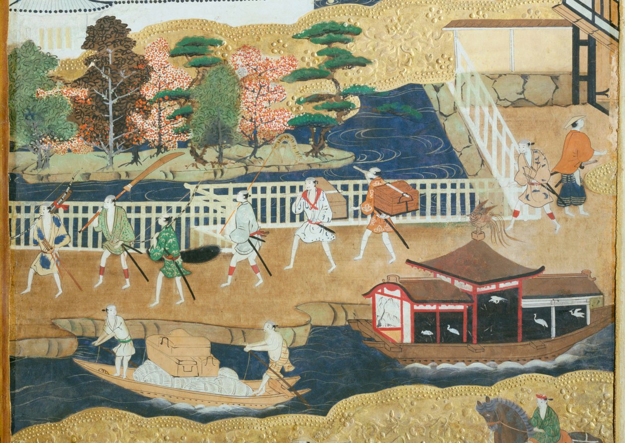 長一屏風 - 八曲一双屏風（絵画） 作： 日本語学校