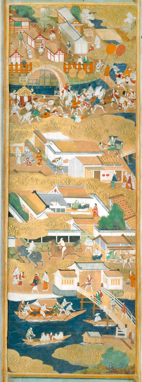 長一屏風 - 八曲一双屏風（絵画） 作： 日本語学校