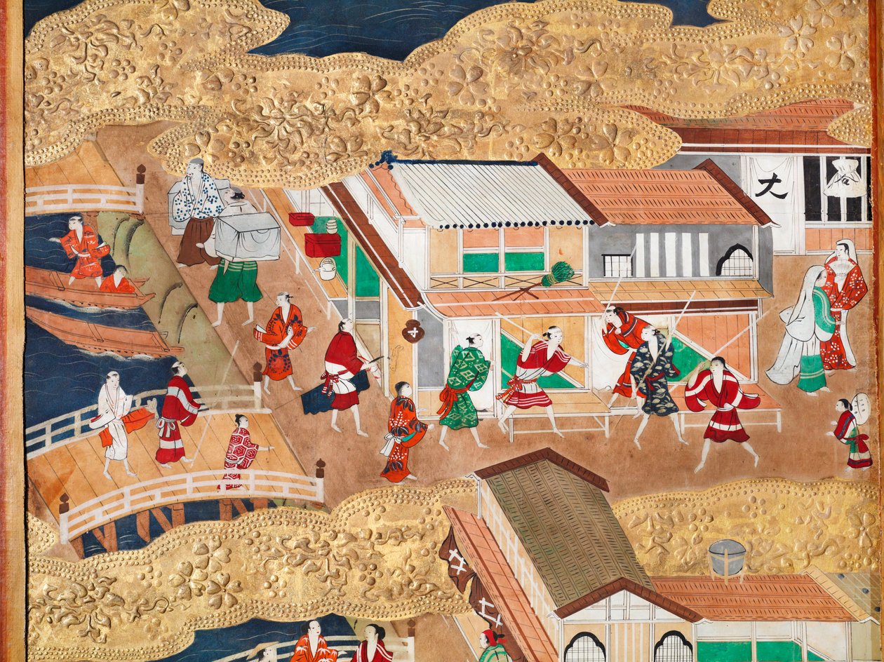 長一屏風 - 八曲一双屏風（絵画） 作： 日本語学校