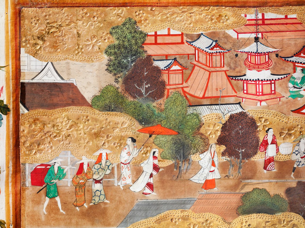 長一屏風 - 八曲一双屏風（絵画） 作： 日本語学校