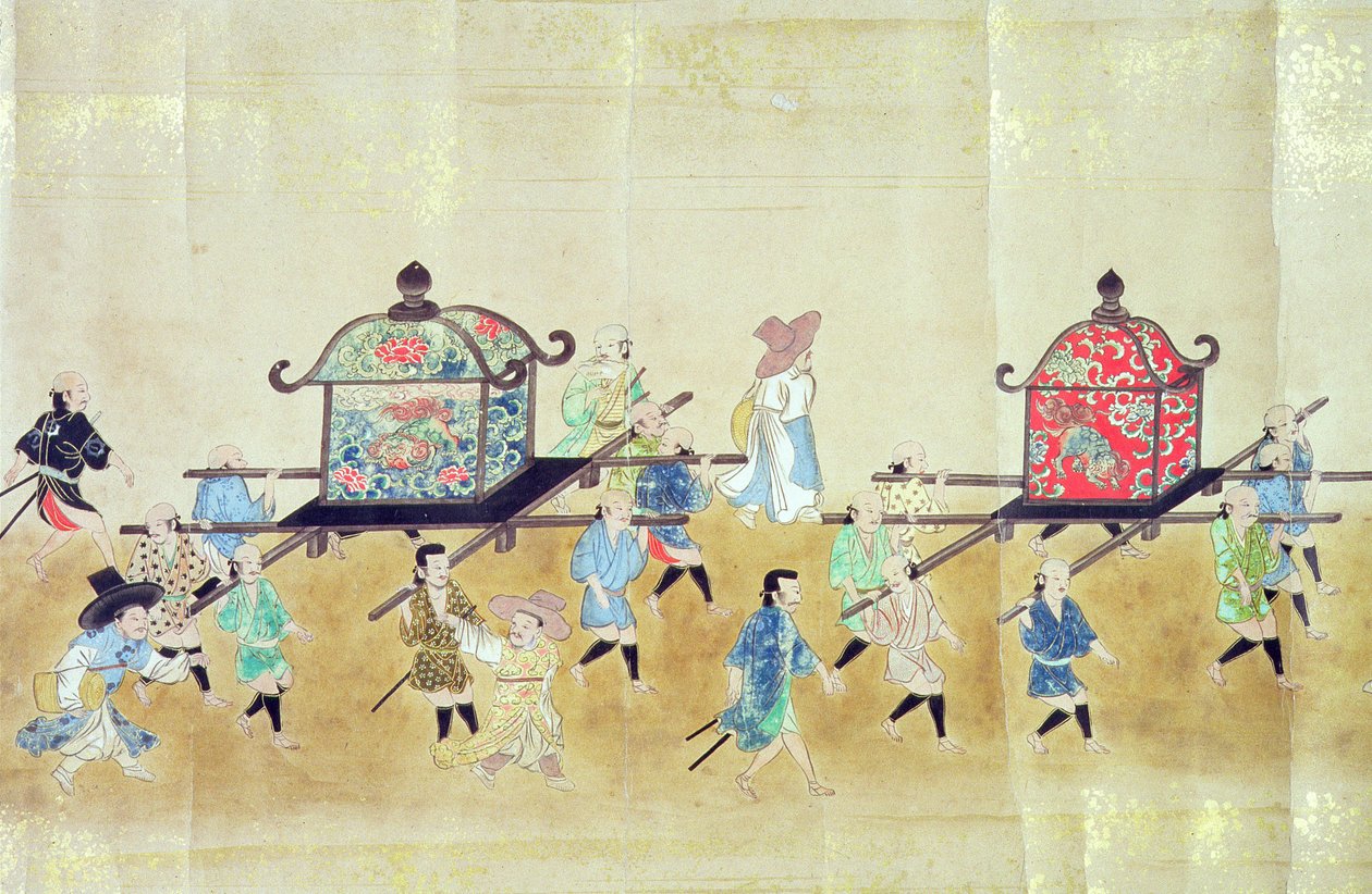 1651年に徳川家綱が継承された当時の第6大韓民国大使館の一部、おそらく加納増信（1625-94）1655-57（スクロールペインティング）（120822および120823も参照） 作： 日本語学校
