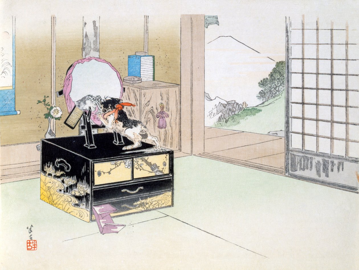 パーティータイム（カラー木版画） 作： 日本語学校