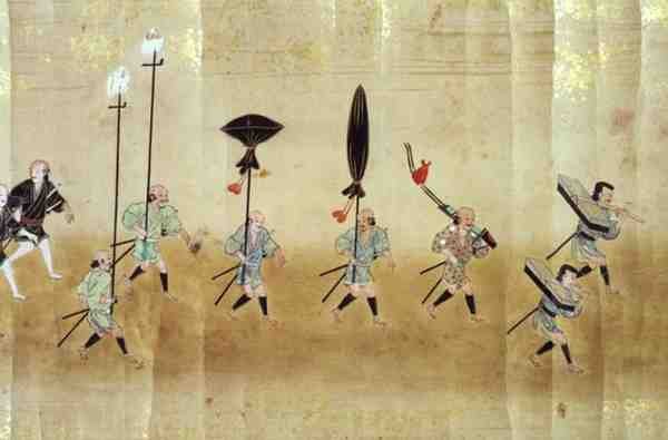 狩野益信（1625-94）によるものと思われる、徳川家綱継承時（1651年）の第6次在日朝鮮大使館（巻物絵 作： 日本語学校