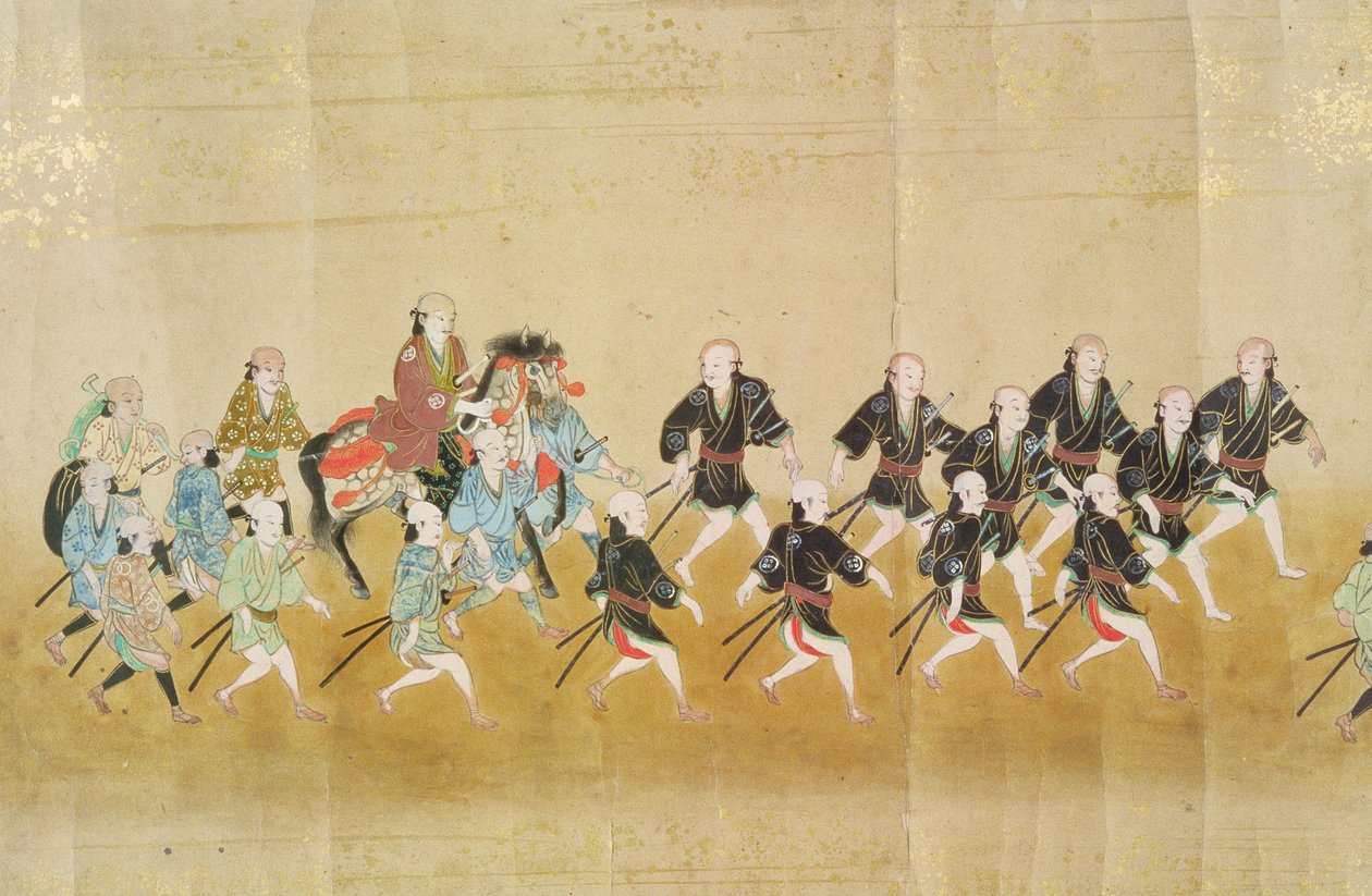 1651年の徳川家綱継承後の第6駐韓韓国大使館、おそらく加納増信（1625-94）1655-57（スクロール絵画） 作： 日本語学校