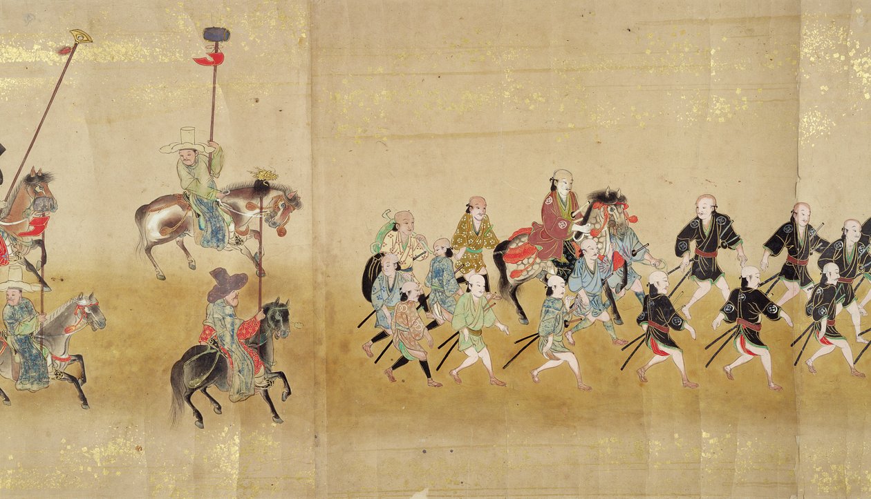 1651年に徳川家綱が継承された当時の名駅1にある駐日韓国第6大使館、おそらく加納増信（1625-94）（巻物）（詳細） 作： 日本語学校