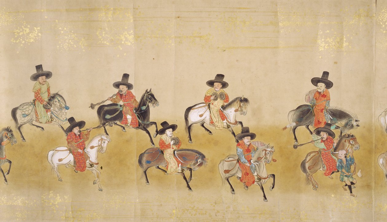 1651年に徳川家綱が継承された当時の名駅1にある駐日韓国第6大使館、おそらく加納増信（1625-94）（巻物）（詳細） 作： 日本語学校