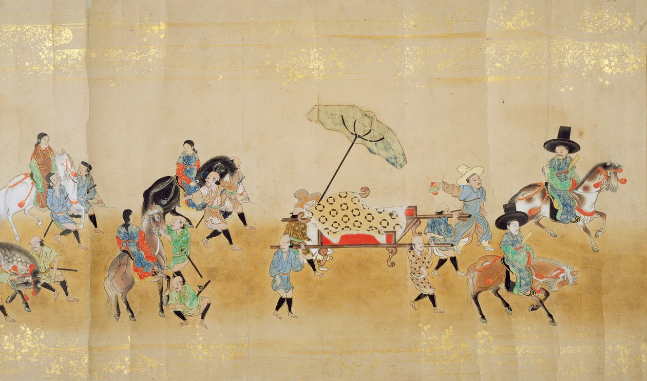 1651年に徳川家綱が継承された当時の名駅1にある駐日韓国第6大使館、おそらく加納増信（1625-94）（巻物）（詳細） 作： 日本語学校