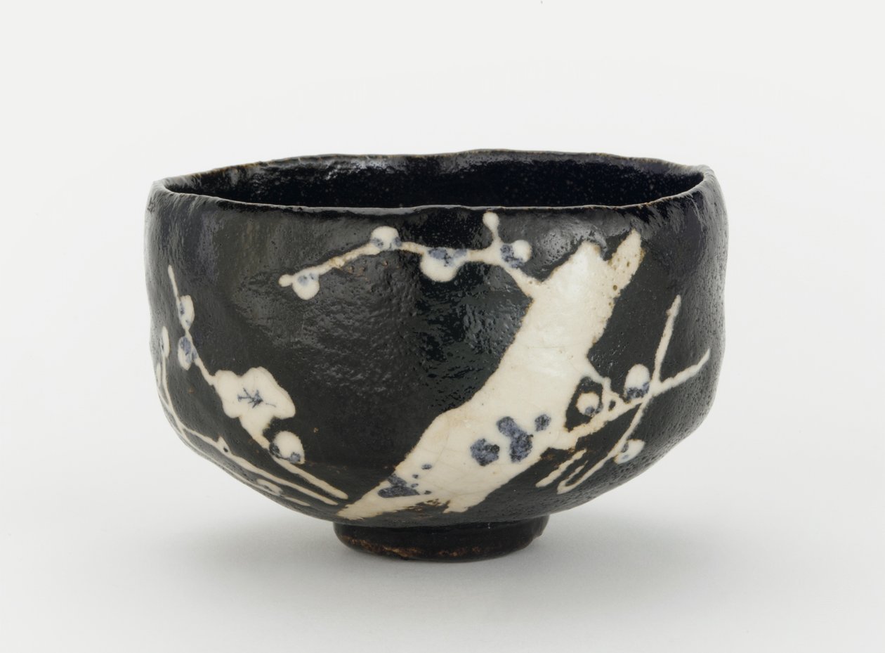 梅の花が咲く茶碗、京都、京都府、江戸時代（陶） 作： 日本語学校