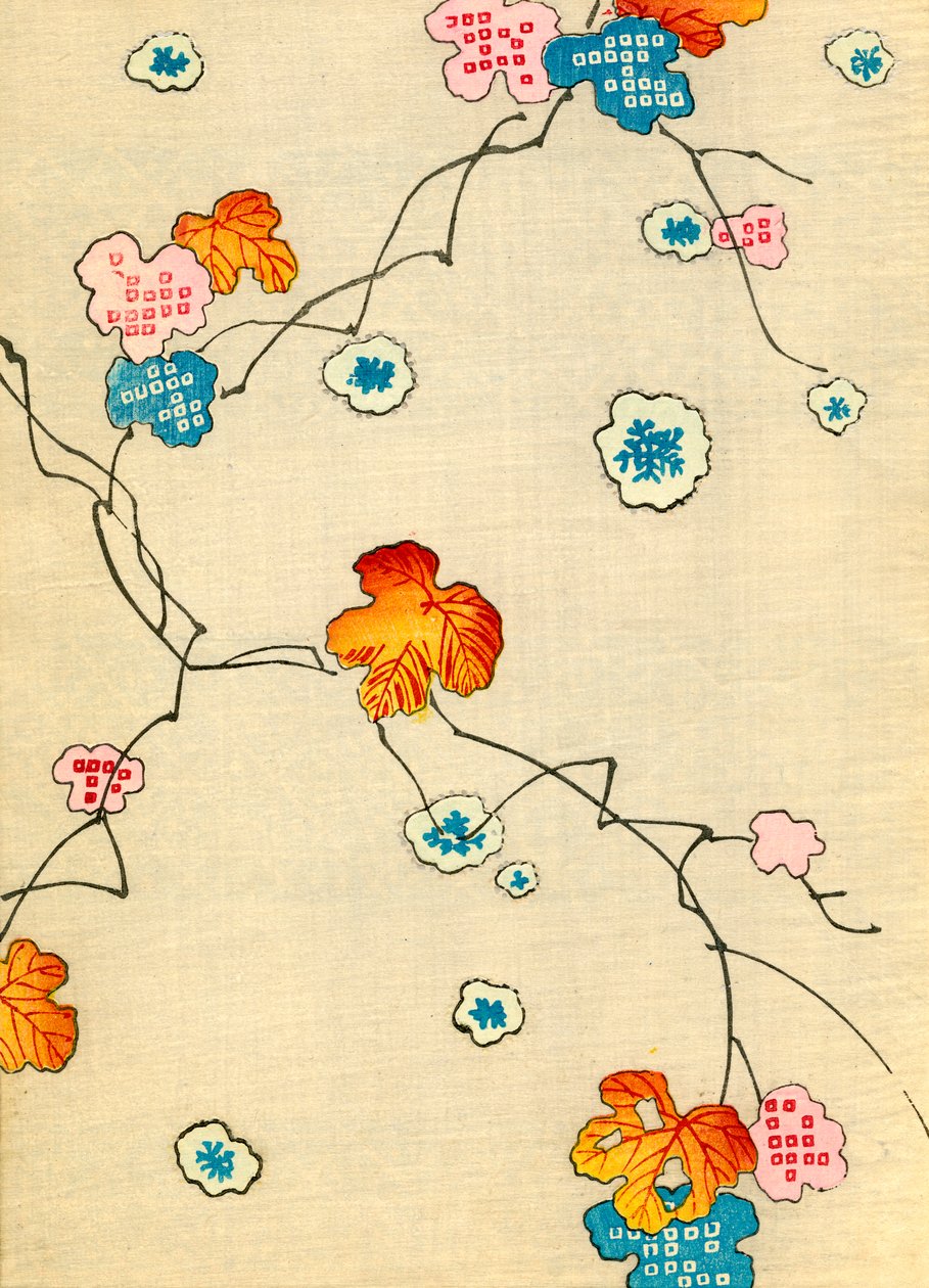 紅葉の木版画 作： 日本語学校