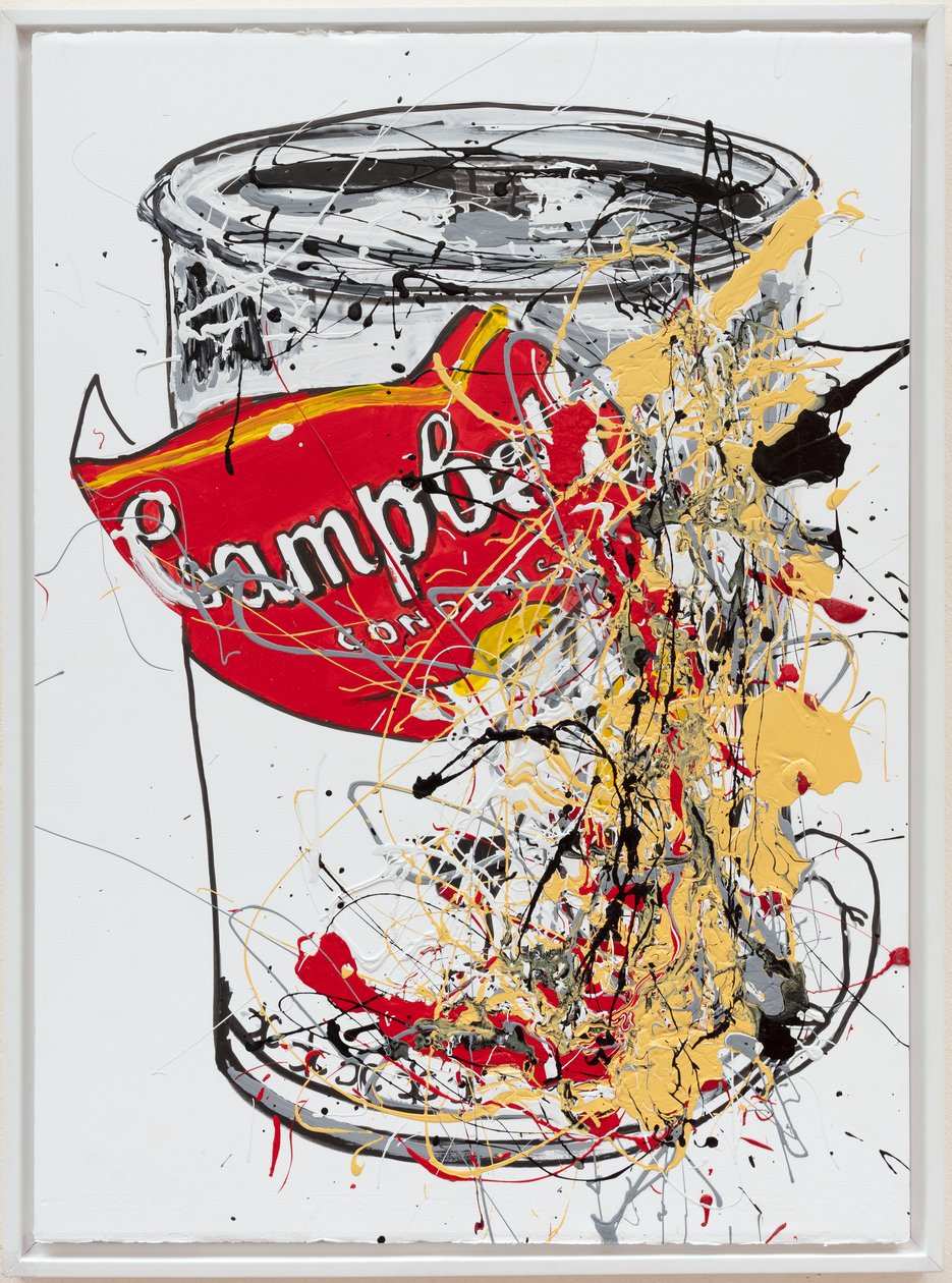 Soup Can 6 Campbells, 2019（キャンバスにハウスペイントとインク） 作： ジェイ・バトル