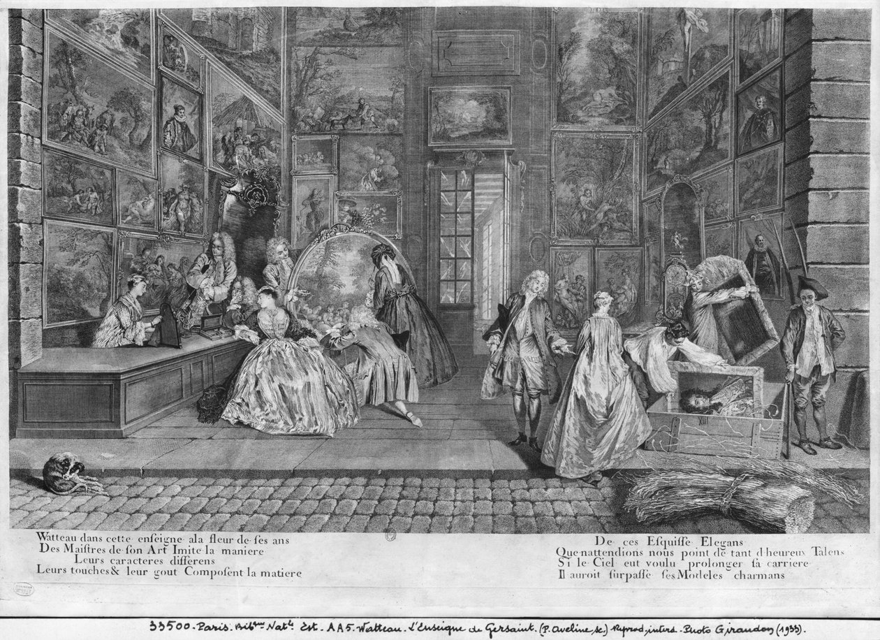 ピエールアヴェリーネ（c.1656-1722）c.1720が刻まれたジェルサンのお店の看板 作： ジャン・アントワーヌ・ヴァトー