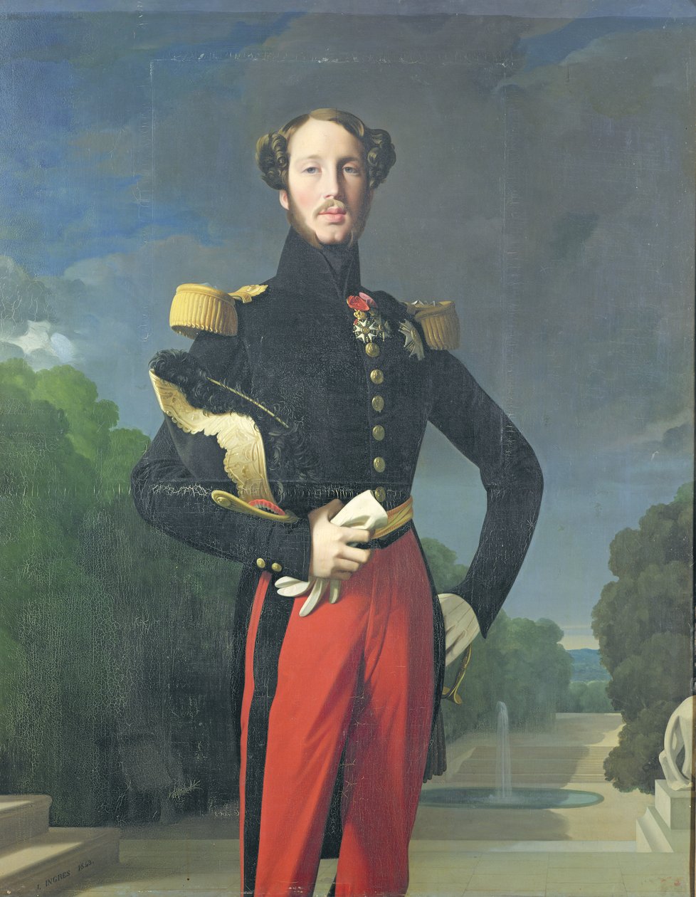 フェルディナンドフィリップ（1810-42年）サンクラウドの公園にいるオーリンズ公爵、1843年 作： ジャン・オーギュスト・ドミニク・アングル