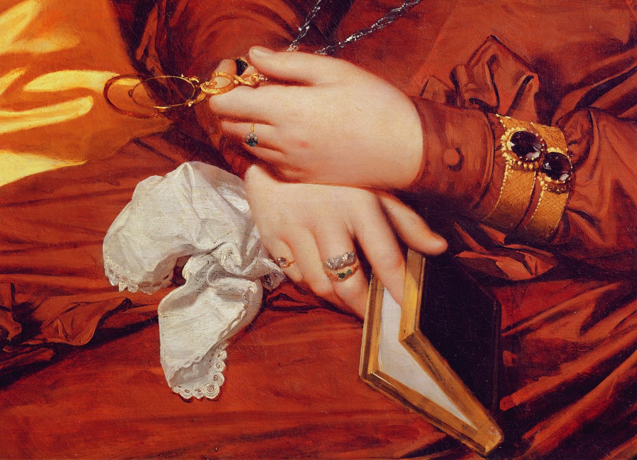 マダムマルコットの肖像、彼女の手の詳細、1826年（83538の詳細） 作： ジャン・オーギュスト・ドミニク・アングル