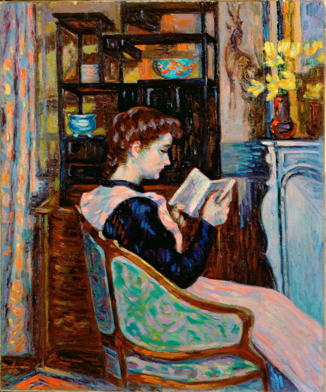 Mlle。ギヨーマンの読書、1907 作： ジャン・バプティスト・アルマン・ギヨーミン