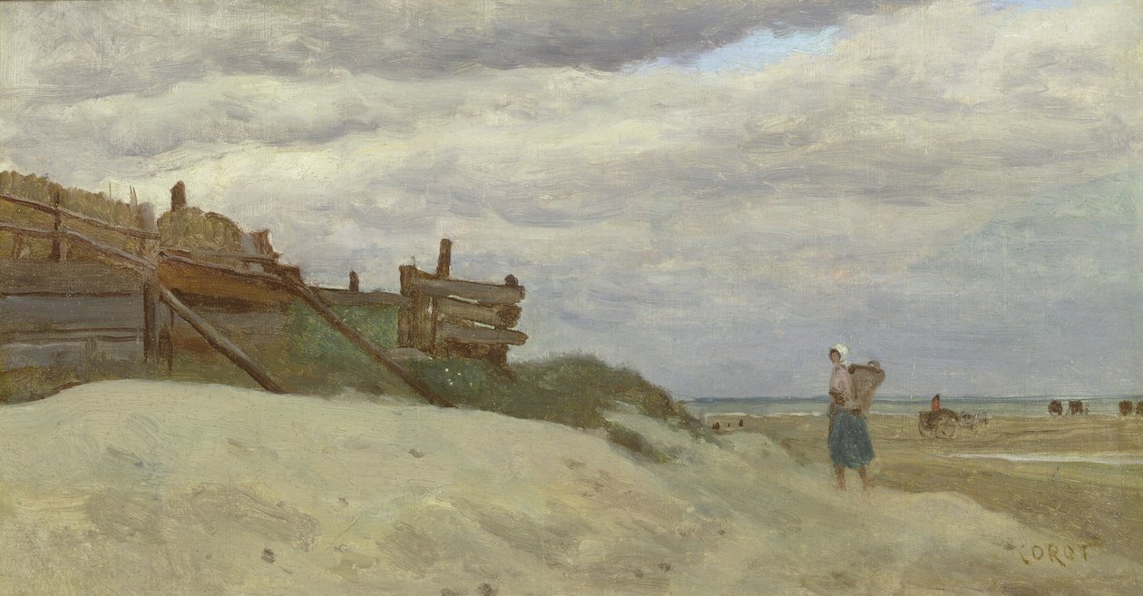 ダンケルクのビーチ、1857 作： ジャン・バプティスト・カミーユ・コロー