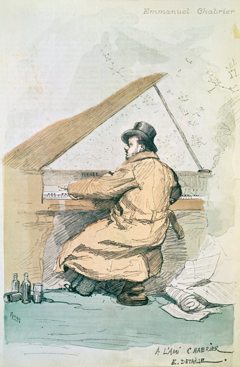 Emmanuel Chabrier、「La Revue Illustree」の表紙イラスト、フロリアン作、1887年 作： ジャン・バプティスト・エドゥアール・ディテール