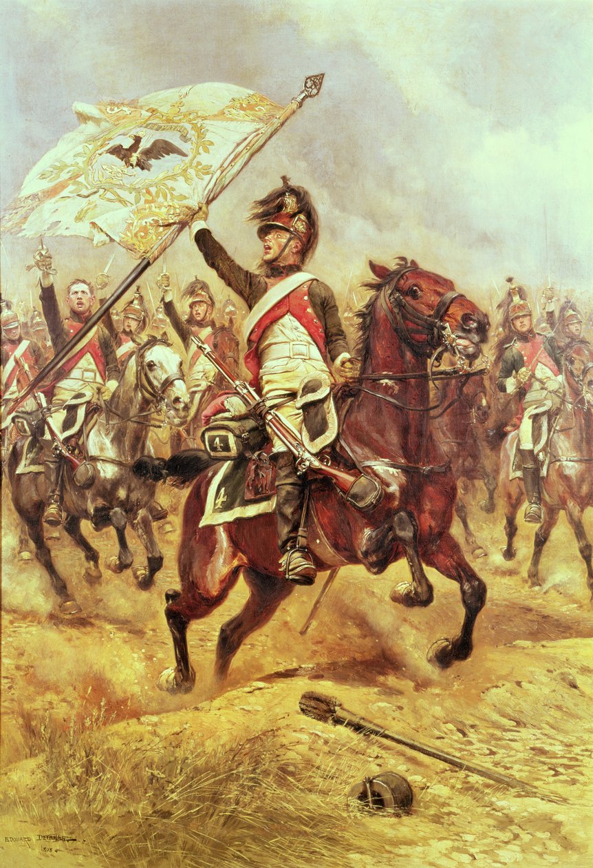 「ルトロフィー」、1806年、第4竜騎兵連隊、1898年 作： ジャン・バプティスト・エドゥアール・ディテール