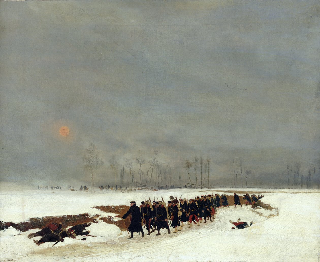 1870年から71年の戦争：襲撃に向かう歩兵列、1872年 作： ジャン・バプティスト・エドゥアール・ディテール