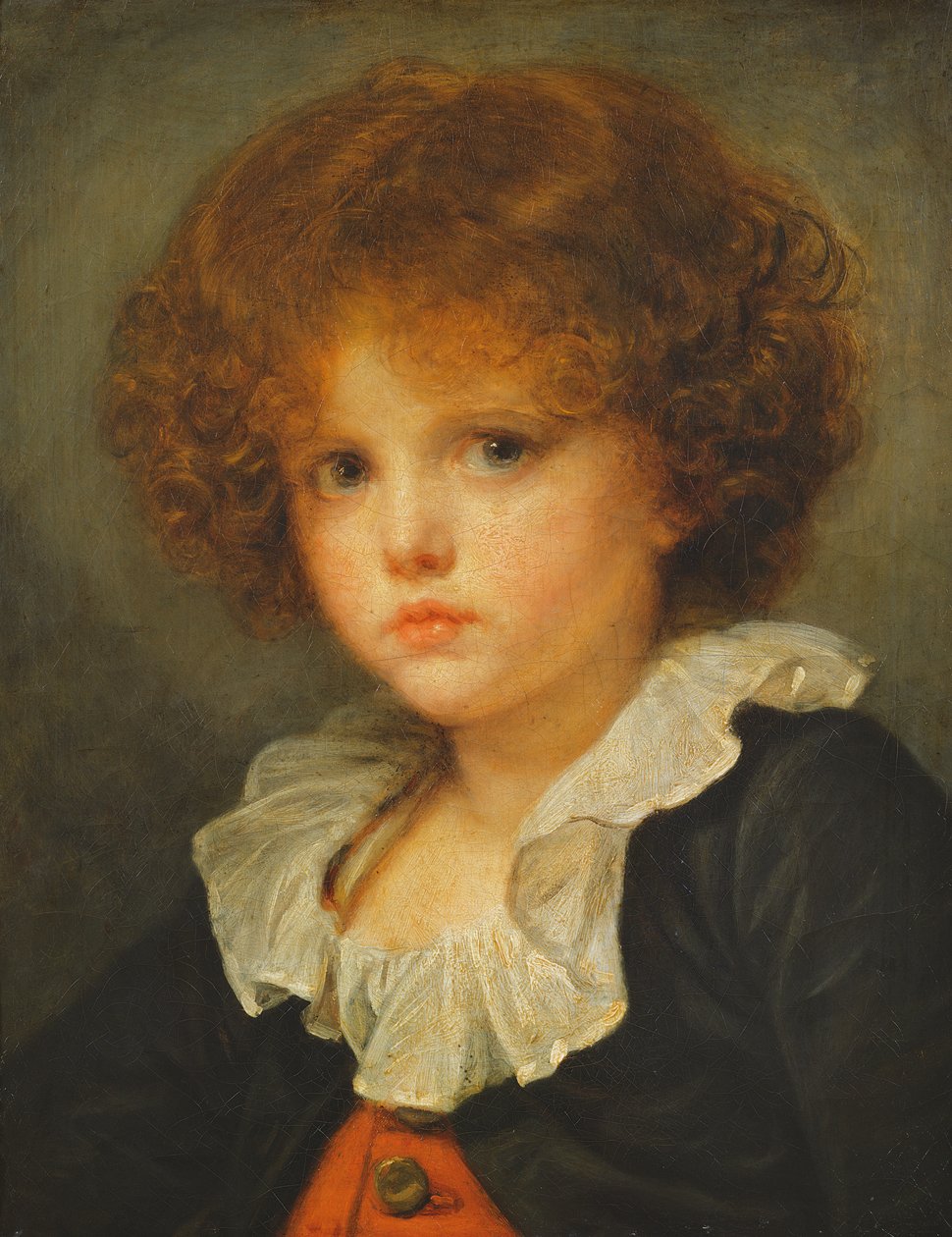 赤いチョッキの少年、1775-80年頃 作： ジャン・バプティスト・グレーズ
