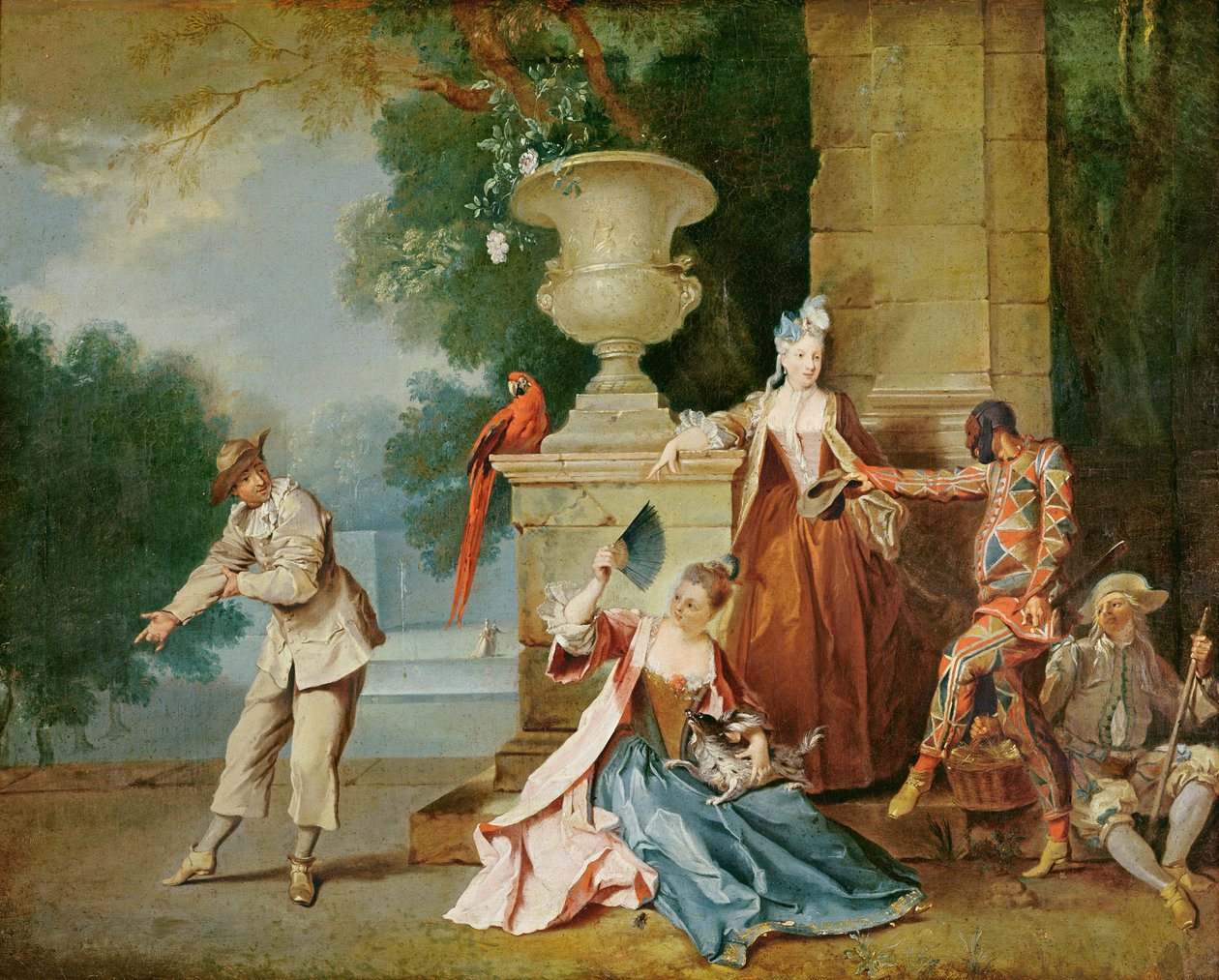 公園のイタリア人コメディアン、1725年 作： ジャン・バプティスト・オードリー