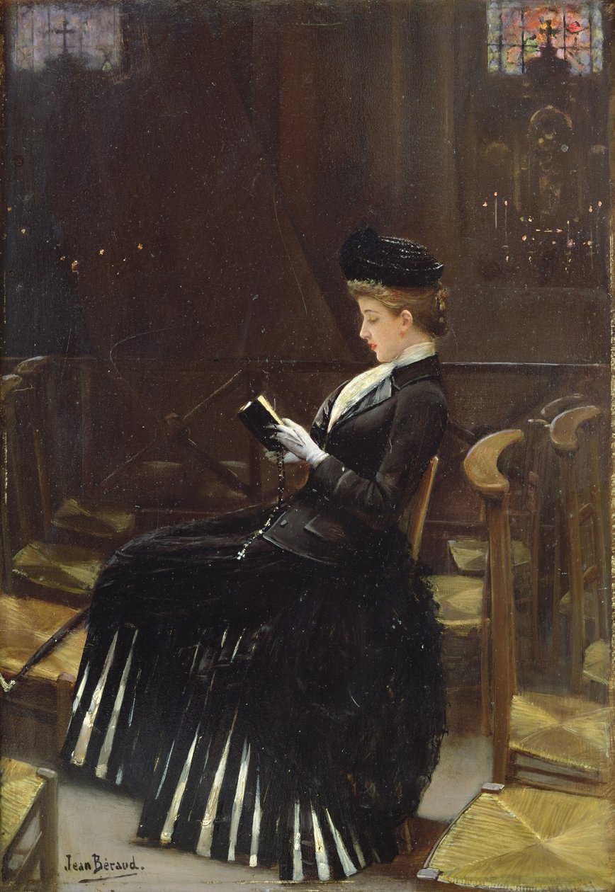 祈りの女、1889年 作： ジャン・ベロー