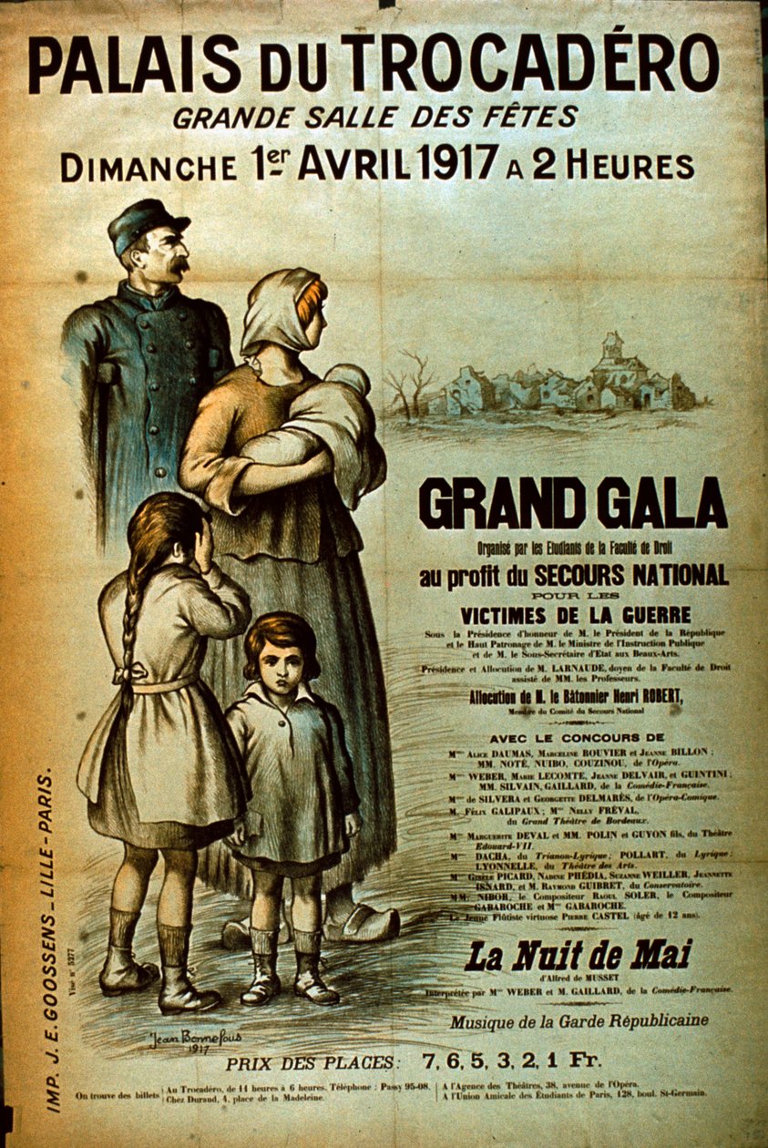 トロカデロ宮殿のポスター、1917年 作： ジャン・ボンネフース