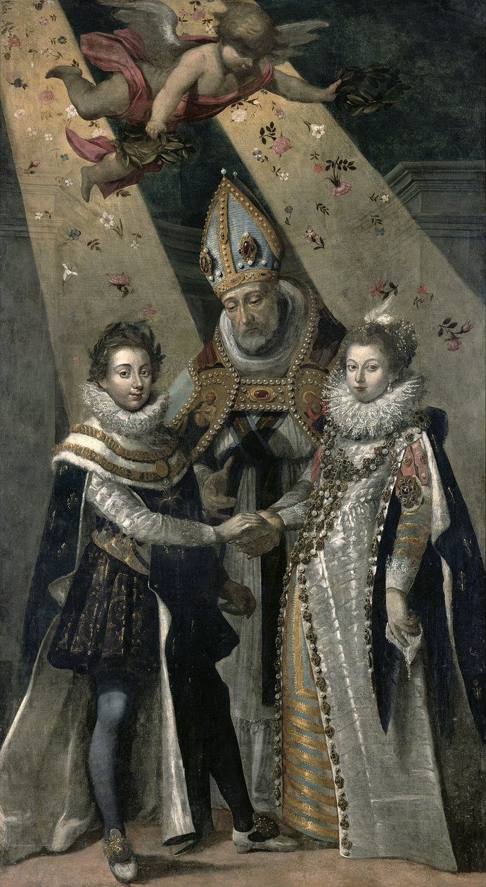 1615年のルイ13世の結婚（1601-63）フランス王、ナバラ、オーストリアのアン（1601-66）スペインのファンタ 作： ジャン・シャレット