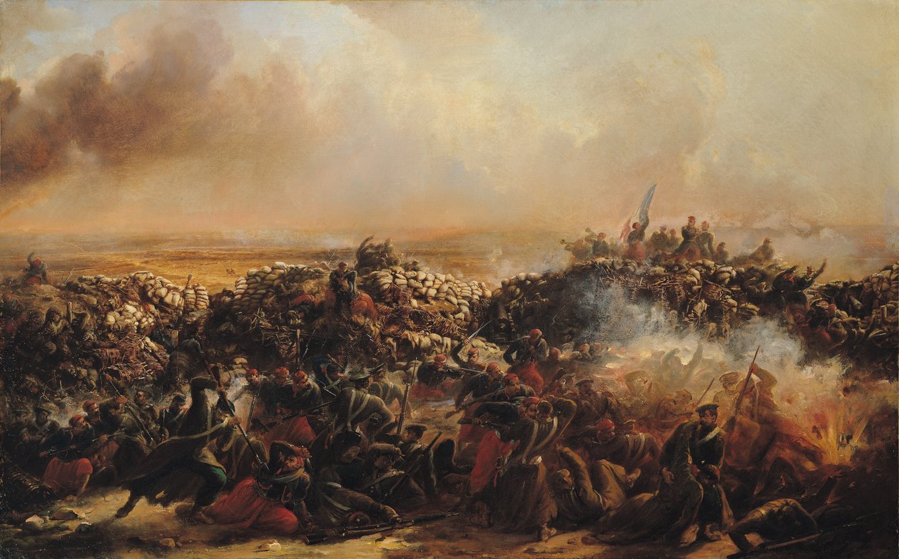 1855年以降の三連祭壇画の中央部、セバストポルの戦い（70336および70338も参照） 作： ジャン＝シャルル・ラングロワ