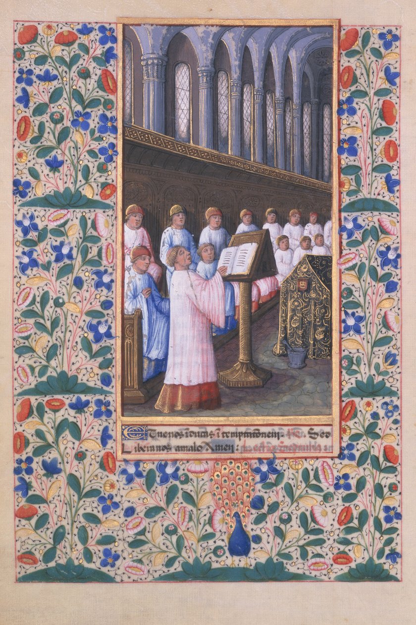 ラットさんQvI126 f.77v &39;Book of Hours of Louis d&39;Orleans&39;からの葬儀のイラスト、1469 作： ジャン・コロンブ