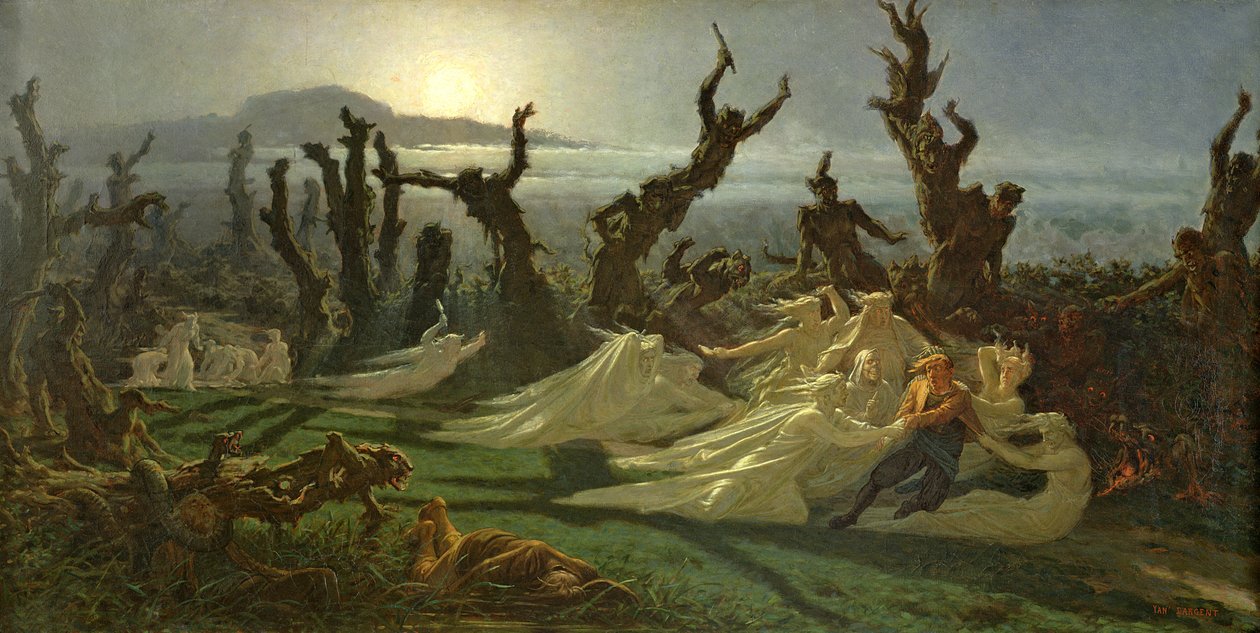 Les Lavandieres de la Nuit（夜の洗濯婦）c.1861 作： ジャン・エドゥアール・ダルジャン