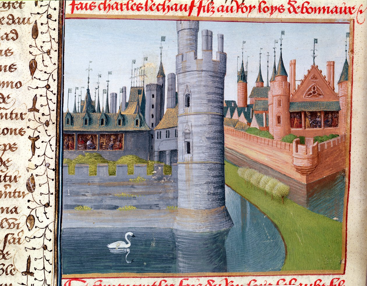 Ms Fr 6465 fol.151vルイ2世（846-79）の生涯、 『Grandes Chroniques de France』、c.1460 作： ジャン・フーケ