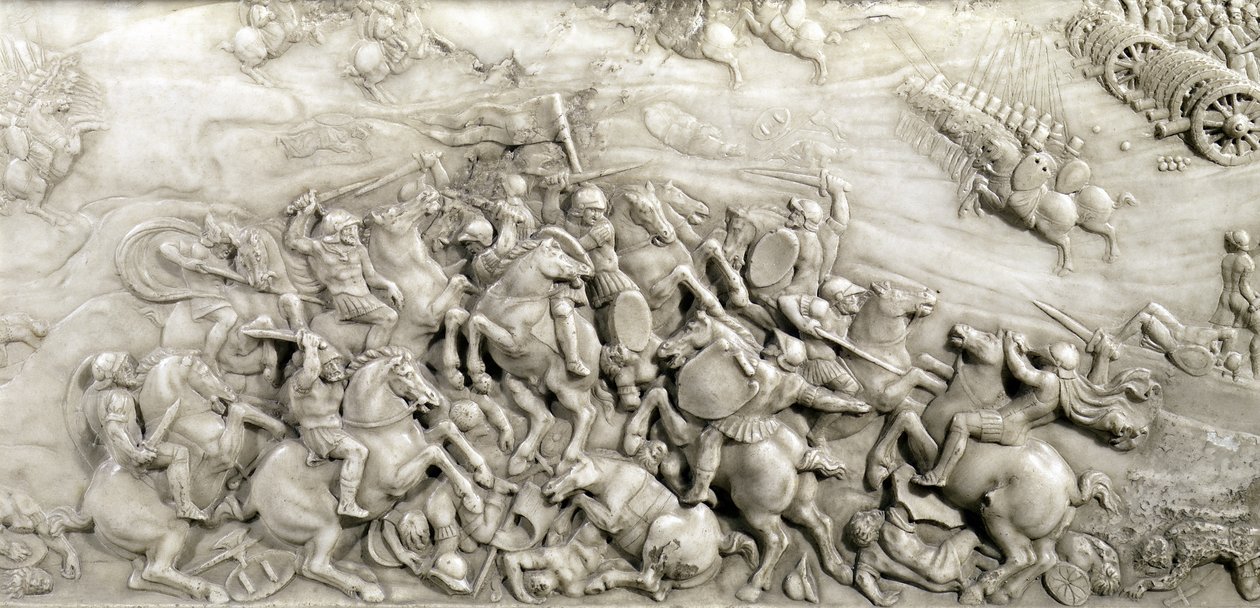 1509年5月14日、ルイ12世の墓（1462-1515）およびブルターニュのアン（1496-1533）1515（大理石）の詳細からなるアニャデッロの戦い 作： ジャン・イ・ジュスト