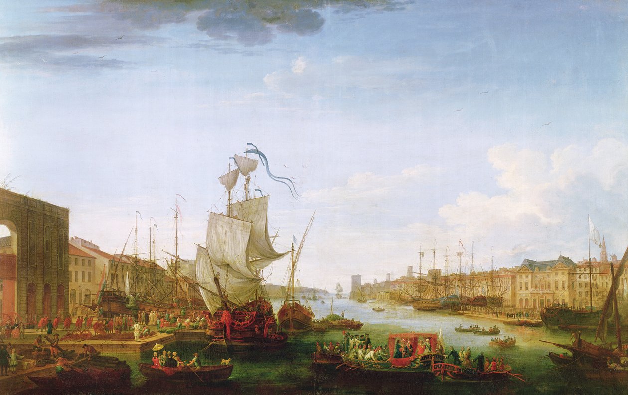 1756年5月26日、メノルカへの遠征隊の乗船 作： ジャン・ジョセフ・カペラー