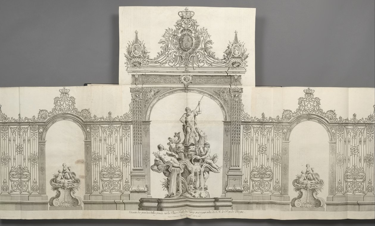 1755年にナンシーのロワイヤル広場に提唱された偉大なグリッドのデザイン 作： ジャン・ラムール