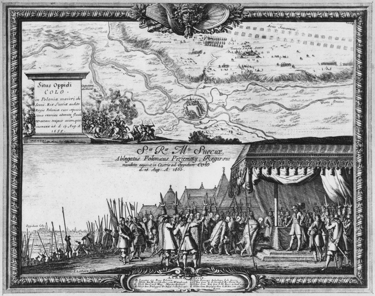 1655年8月、コラでのポーランド軍の敗北、スウェーデン国王が降伏のためにポーランド大使を受け入れる 作： ジャン・ルポートル