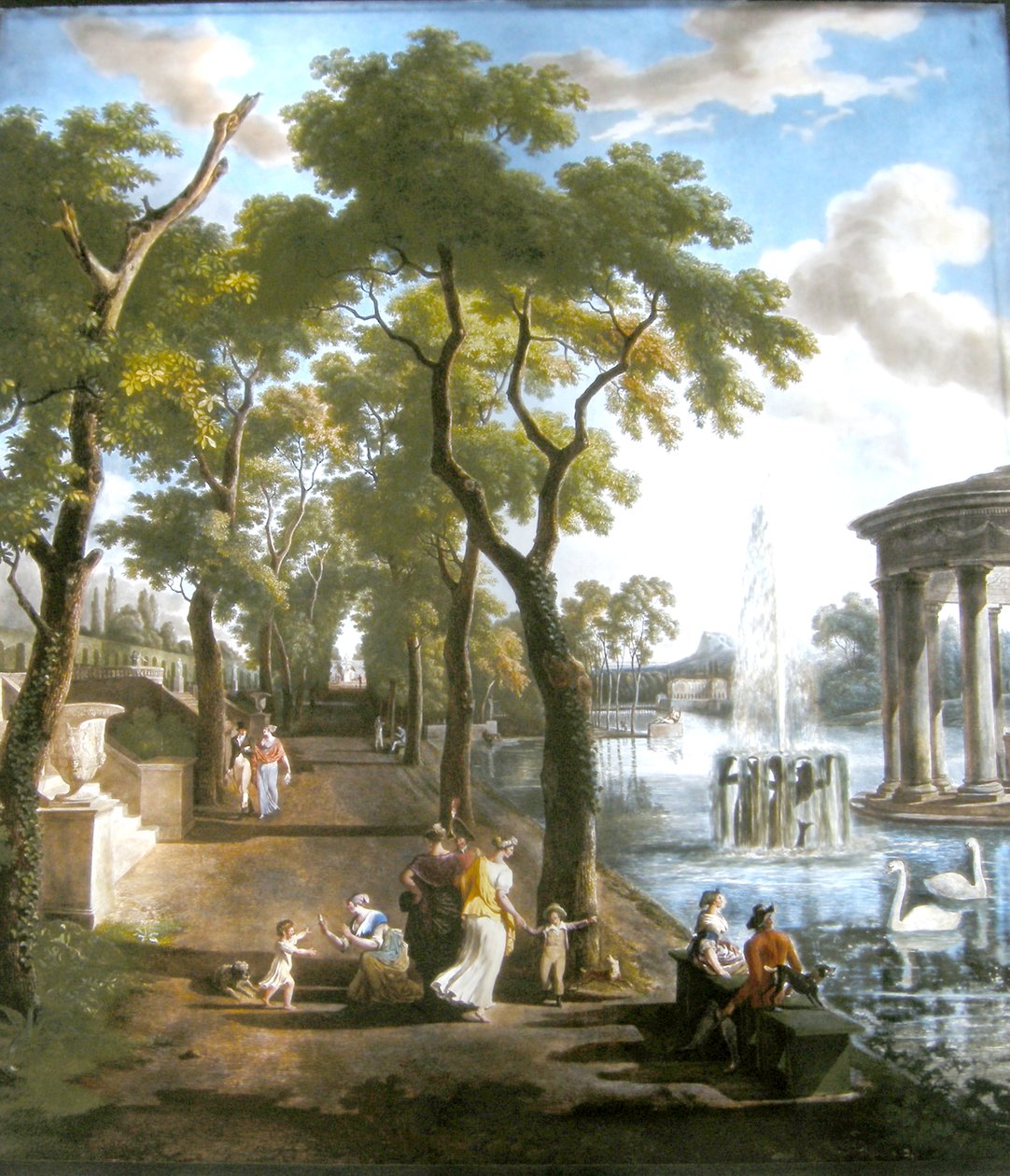 架空の風景、ディール工場、1806年（ガラスに油彩） 作： ジャン・ルイ・ド・マルヌ