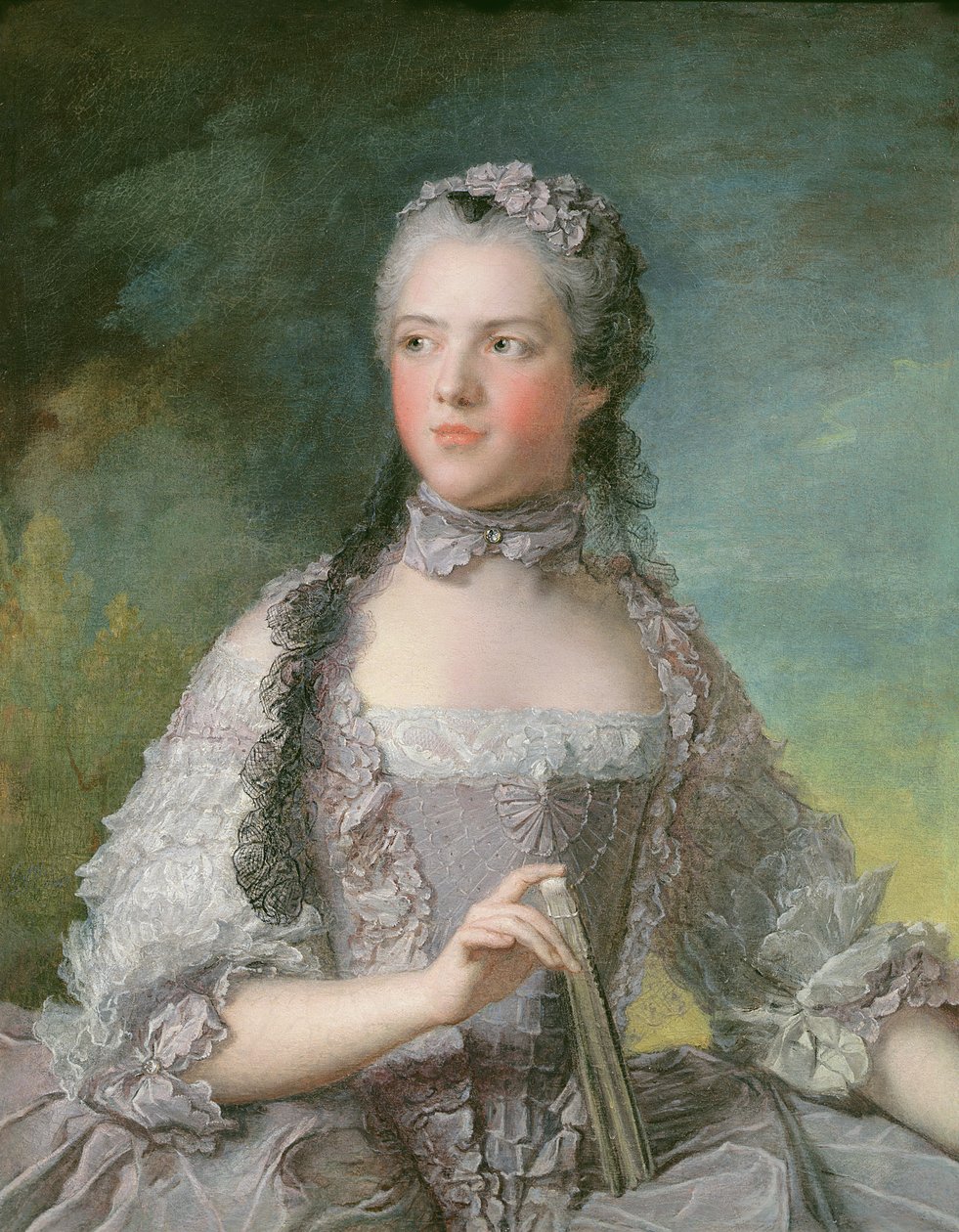アデレード・ド・フランス（1732-1800）とファンの肖像1749 作： ジャン・マルク・ナティエ