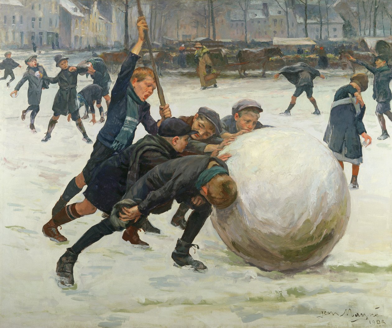 巨大な雪玉、1903 作： ジャン・メイン