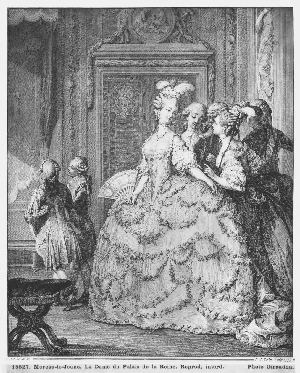 ピエトロアントニオマルティーニ（1739〜97年）1777年に彫刻されたパレドゥラレーヌの女性 作： ジャン＝ミッシェル・ザ・ヤング・モロー