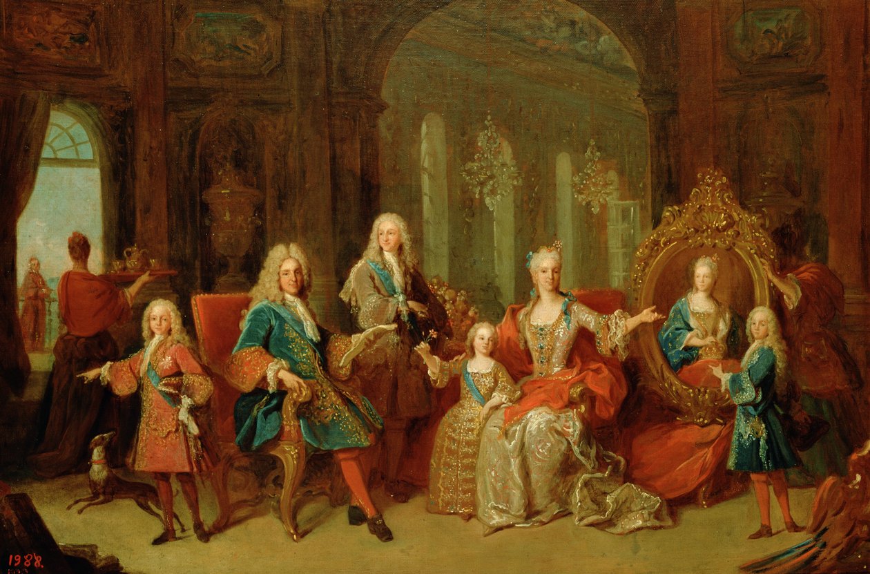 ブルボンのフィリップ5世（1683-1746）の家族、1722年頃 作： ジャン・ランク