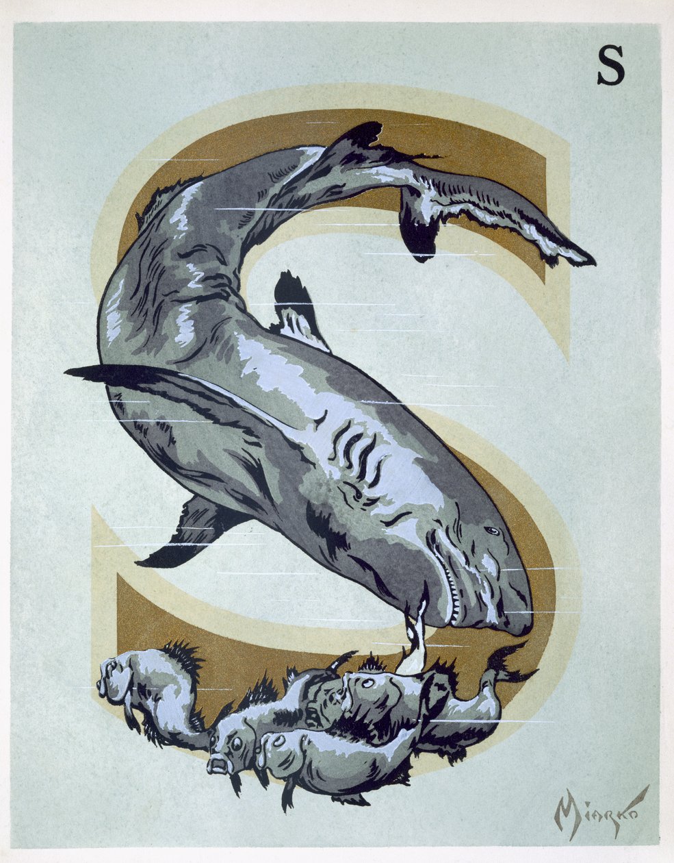 「L&39;Art Croquis d&39;Animaux」の大文字の「S」は、1920年頃にパリで出版されました 作： ジャン・ソード